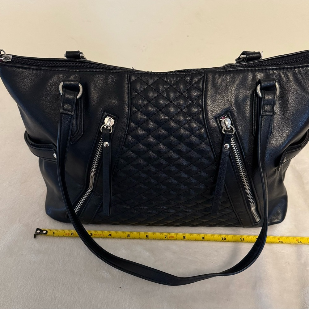 Nicole Black Quilted Tote Bag